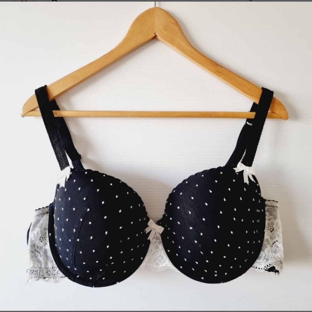 NWT City Chic Kitty CT Bra size 46C black spot